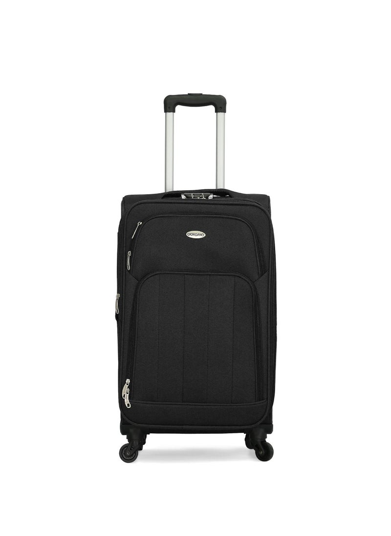 GIORDANO - Giordano Trolley Bags 3 PCS Set Softside Spinners,Black - Image 1