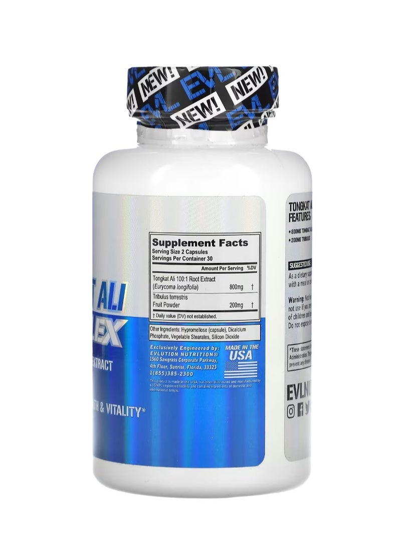EVLUTION NUTRITION Tongkat Ali Complex 800 mg 60 Veggie Capsules (400 mg per Capsule) - Image 2