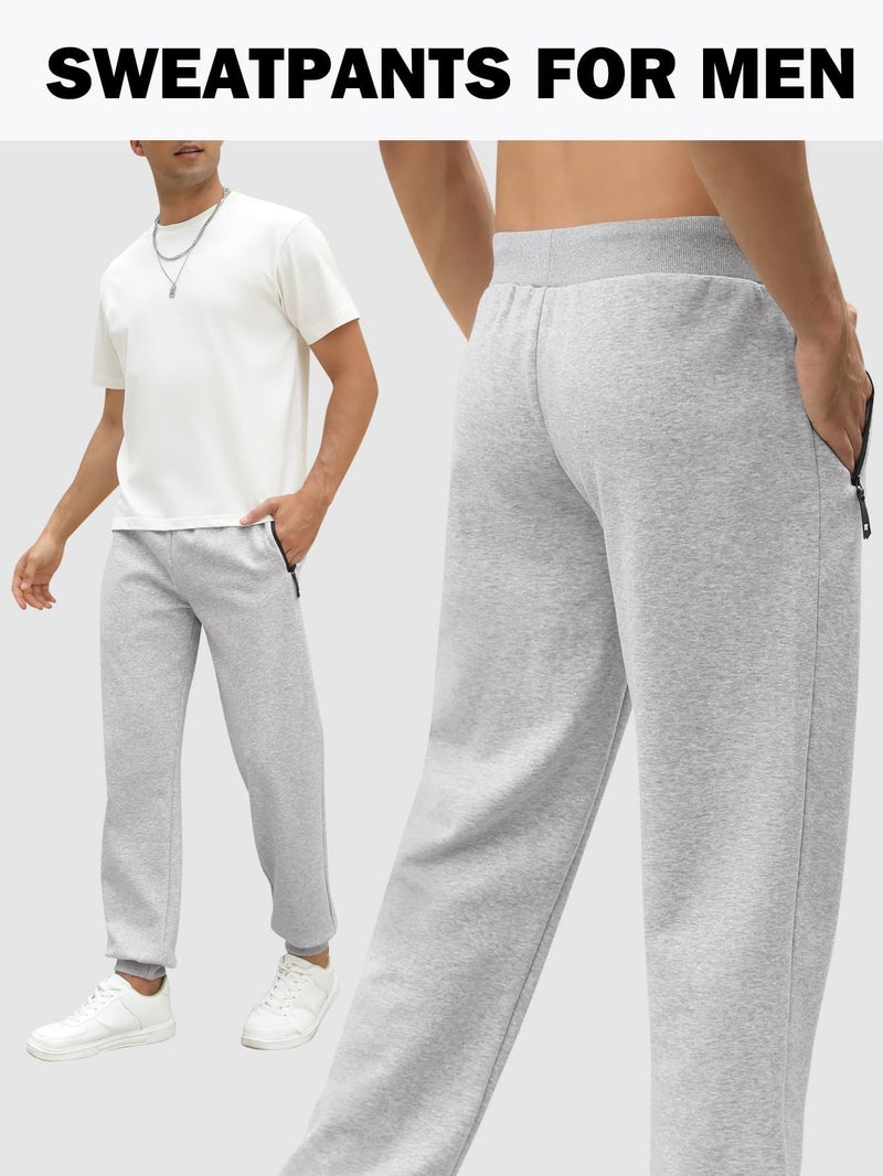 Gihuo 3 Pack Mens Athletic Pants Workout Sweatpants for Men Gym Running Sweat Pants Joggers with Pockets (US, Alpha, Large, Regular, Regular, BlackDarkGreyLightGrey) - Image 4