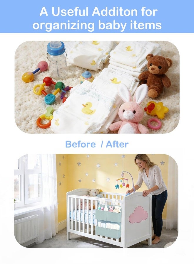 KIKJOK Hanging Diaper Organizer for Bassinet/Crib/Playpen/Playard – Hold 80+ Diapers - Changing Table Diaper Holder Attachment Accessories- Diaper Stacker Nursery Caddy Organizer (Gray) - Image 5