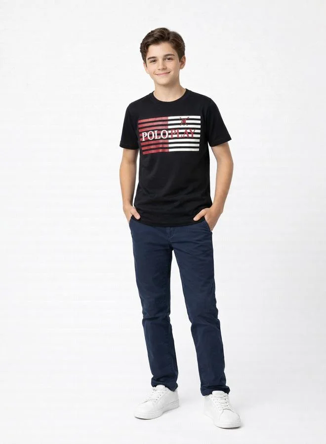 Polo Play Teen Boys Graphic Logo Crew Neck T-Shirt