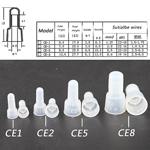 Rextin 1000pcs Transparent CE5 Protective Closed End Wire Crimp Connector Cap (1000pcs) - Image 5