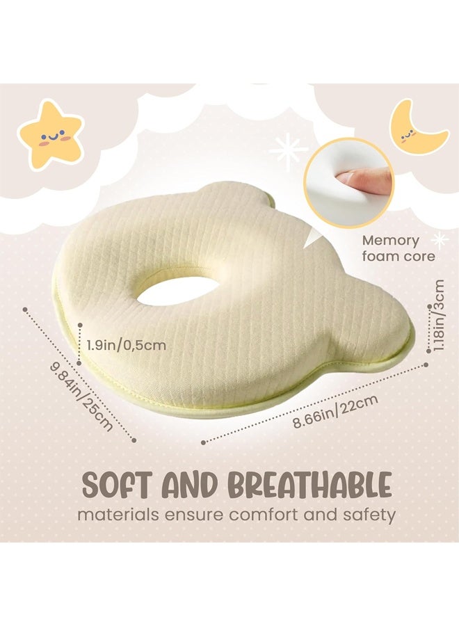 Vividorad Baby Pillow,Baby Head Pillow,Baby Head Shaping Pillow,Baby Neck Support Pillow for Travel , Preventing Flat Head and Shapes Infant's Head,for 0-36 Months Newborns and Infant,Breathable Baby Travel Pillow for Car Seat Stroller & Airplane - Image 2