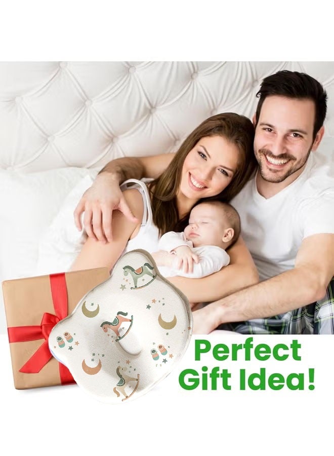 Vividorad Baby Pillow,Baby Head Pillow,Baby Head Shaping Pillow,Baby Neck Support Pillow for Travel , Preventing Flat Head and Shapes Infant's Head,for 0-36 Months Newborns and Infant,Breathable Baby Travel Pillow for Car Seat Stroller & Airplane - Image 3