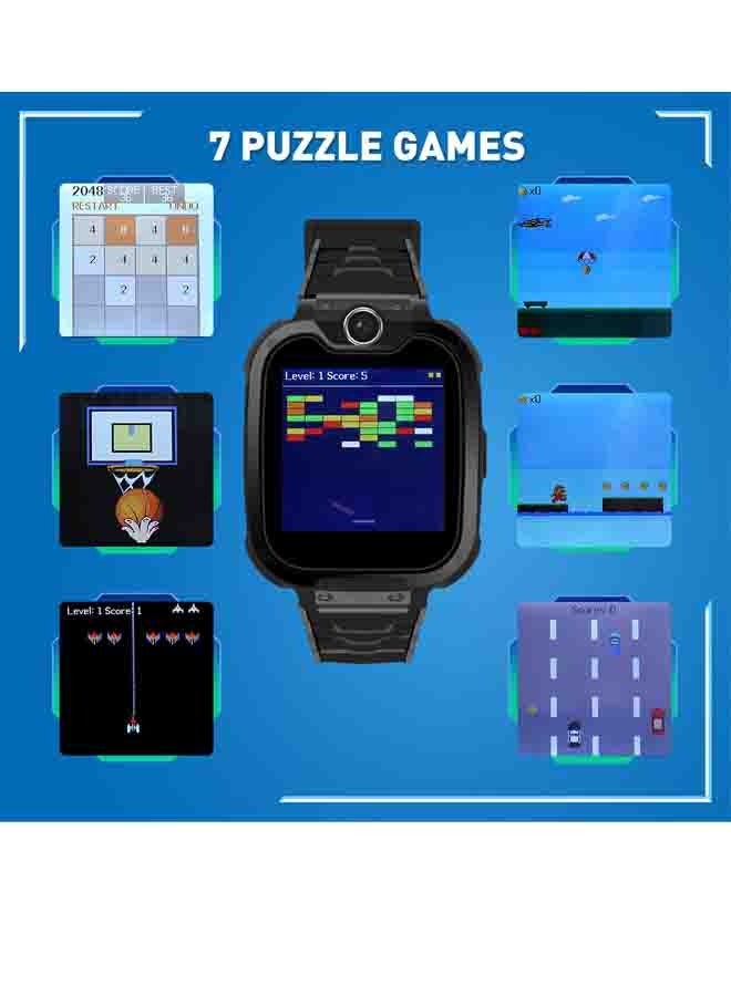 Nabi Children's Smartwatch LBS Tracker Intelligent Watch with Call SOS Voice Chat Digital Camera Game SmartWatch for Children Boys Girls Student With Large Touch Screen for Children Birthday Gifts Black - Image 4