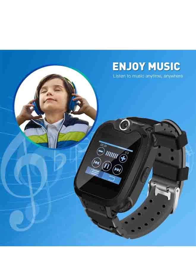 Nabi Children's Smartwatch LBS Tracker Intelligent Watch with Call SOS Voice Chat Digital Camera Game SmartWatch for Children Boys Girls Student With Large Touch Screen for Children Birthday Gifts Black - Image 3