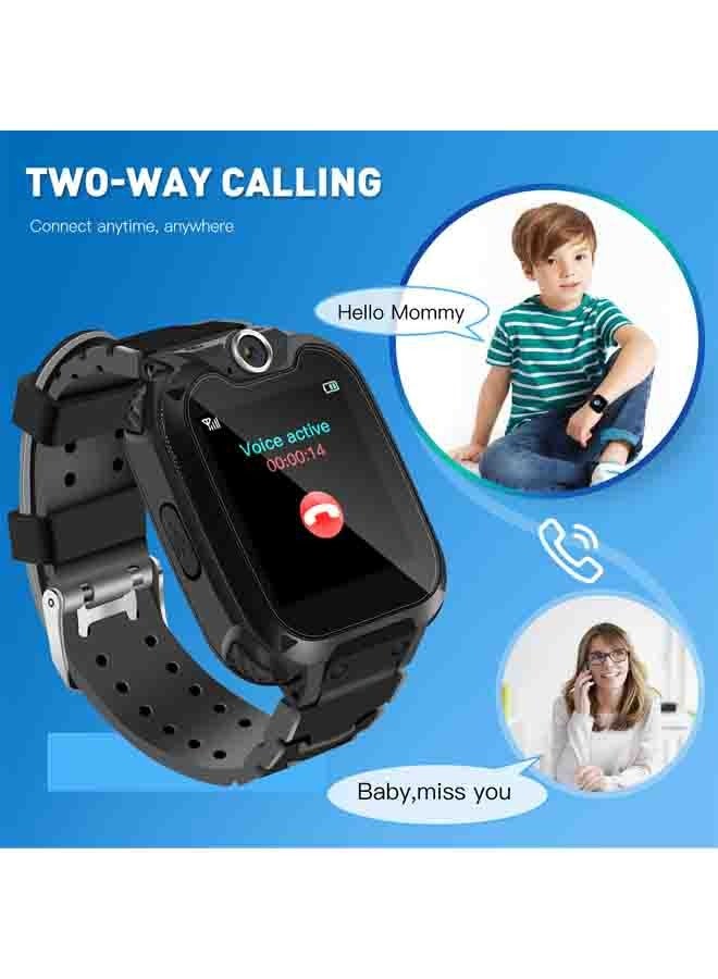 Nabi Children's Smartwatch LBS Tracker Intelligent Watch with Call SOS Voice Chat Digital Camera Game SmartWatch for Children Boys Girls Student With Large Touch Screen for Children Birthday Gifts Black - Image 5