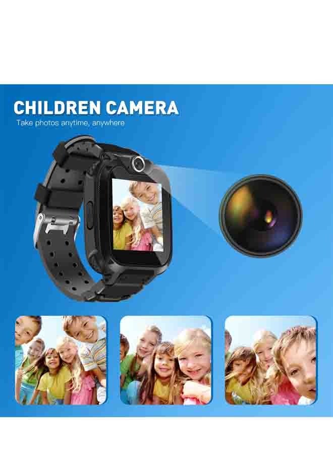 Nabi Children's Smartwatch LBS Tracker Intelligent Watch with Call SOS Voice Chat Digital Camera Game SmartWatch for Children Boys Girls Student With Large Touch Screen for Children Birthday Gifts Black - Image 2
