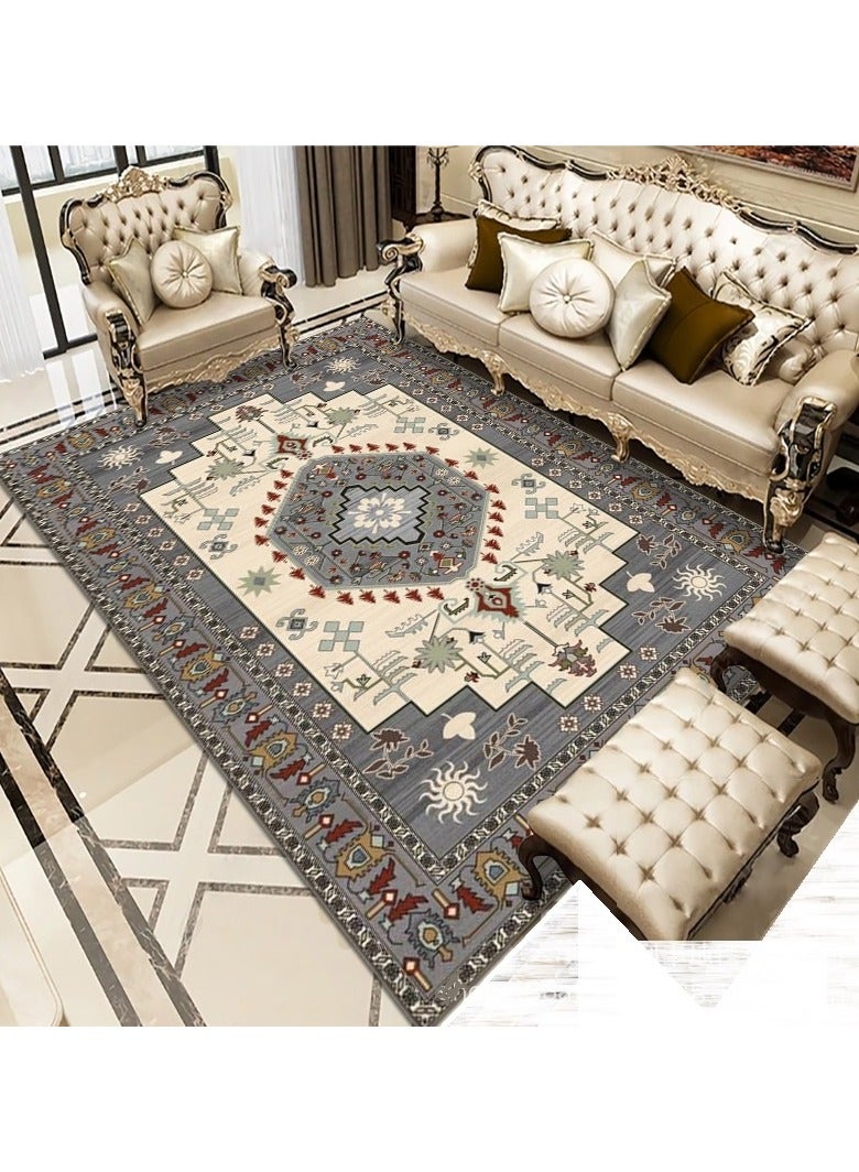 Loquat Polyester Fiber Machine Washable Persian Style Carpet - Image 1