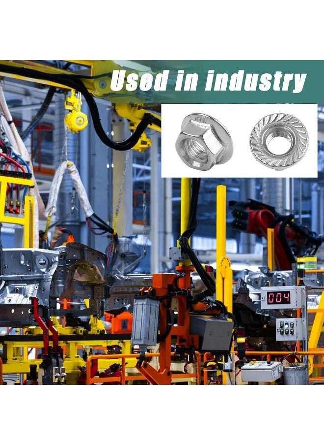 Poaker Stainless Steel Hex Flange Nuts Serrated Locknuts For Furniture Automotive And Civil Construction Vibration-Resistant Durable Fasteners For Secure Long-Lasting Connections 10Mm 4 Pcs  - Image 4