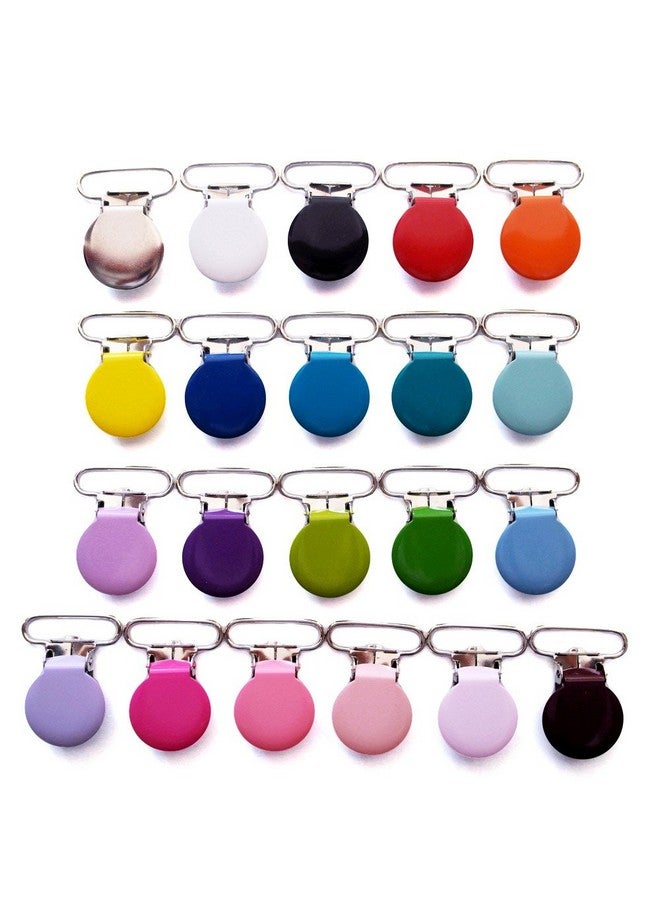 Sutoyuen 21 Enamel Metal Round Pacifier Clips/Garment Suspender Clips Baby Pacifier Clips For Making Diy Craft Supplies For Dummy Soother Bib Toy Holder Clip - Image 2