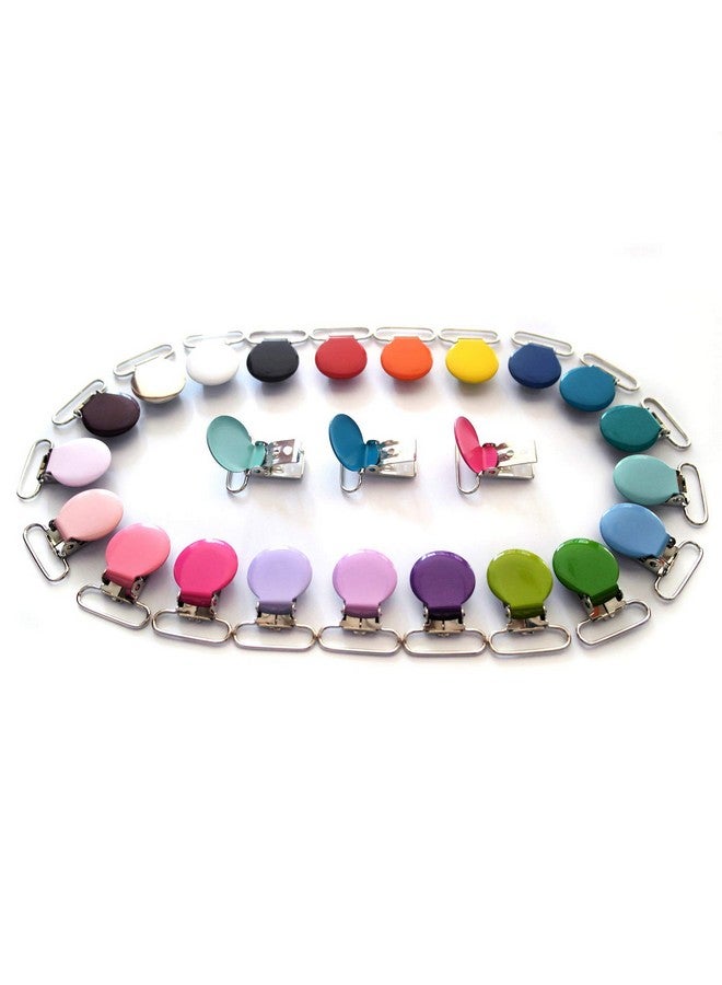 Sutoyuen 21 Enamel Metal Round Pacifier Clips/Garment Suspender Clips Baby Pacifier Clips For Making Diy Craft Supplies For Dummy Soother Bib Toy Holder Clip - Image 4