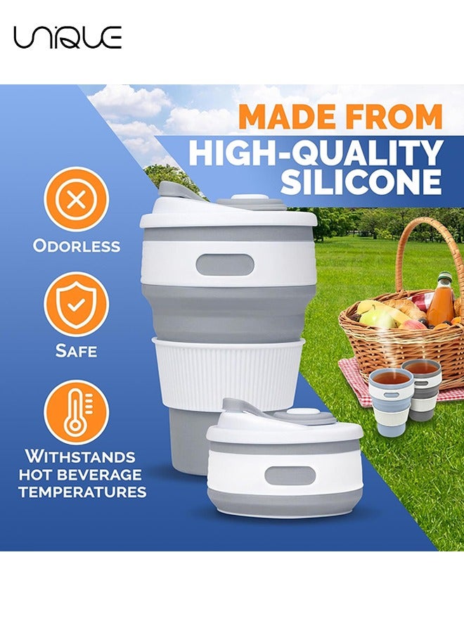 Unique Coffee Cup, Silicone Collapsible Cup, Eco-Friendly Travel Cup, Food Grade Silicone Cup, Portable Cup, Reusable Cups, Leak Proof Folding Cup for Outdoor Camping Hiking（Blue） - Image 4