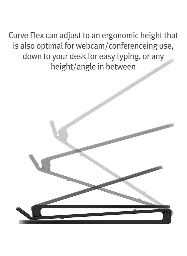 Green Tiger Ergonomic Height & Angle Adjustable Aluminum Laptop/MacBook Stand/Riser, fits 10" 17", Folds Flat for Portability Travel Pouch Included, Matte White, TS-2202 - Image 5