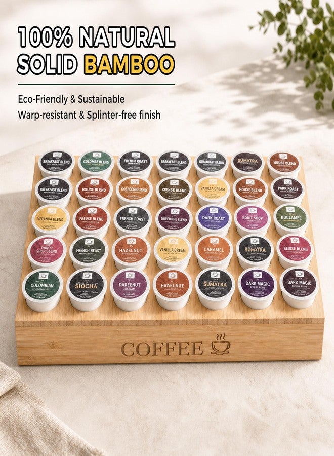 MinBoo BamBoo k cup holder Drawer or Countertop k cup Organizer Coffee Pod Holder Hold 35 Coffee Pod Storage Kcup coffee pods holder for coffee station Office and Kitchen k cup storage - Image 4