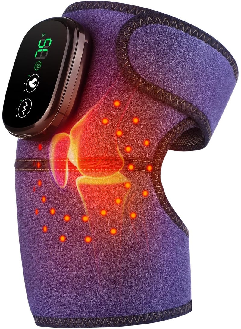3-in-1 Heated Knee Massager with Vibration, Rechargeable Thermal Pad for Shoulder, Elbow and Knee, Adjustable Heat and 3 Vibration Modes - Image 1