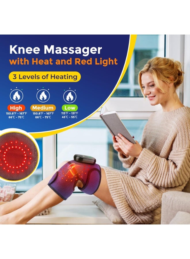 3-in-1 Heated Knee Massager with Vibration, Rechargeable Thermal Pad for Shoulder, Elbow and Knee, Adjustable Heat and 3 Vibration Modes - Image 5