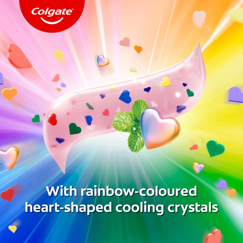 Colgate MaxFresh Rainbow Fresh Gel Toothpaste, with Heart Shaped Cooling Crystals, Triple Mint Flavour, and Ultrafreeze Technology for Intense Freshness, 100g - Image 3