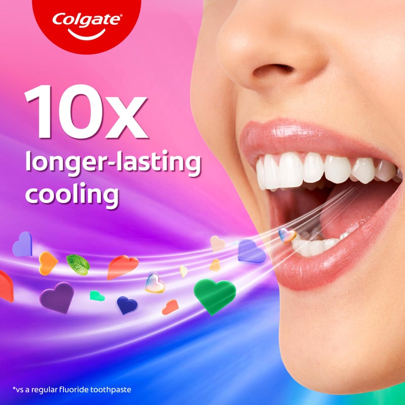 Colgate MaxFresh Rainbow Fresh Gel Toothpaste, with Heart Shaped Cooling Crystals, Triple Mint Flavour, and Ultrafreeze Technology for Intense Freshness, 100g - Image 5