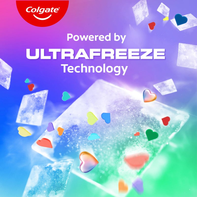 Colgate MaxFresh Rainbow Fresh Gel Toothpaste, with Heart Shaped Cooling Crystals, Triple Mint Flavour, and Ultrafreeze Technology for Intense Freshness, 100g - Image 4