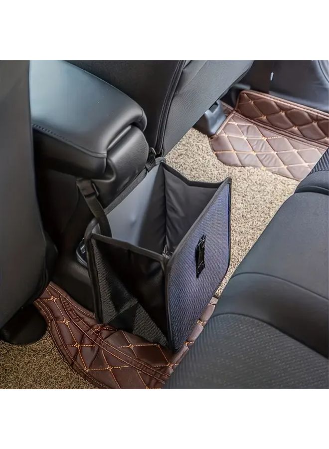 Foldable Car Trash Can 3 5L Black for Car Seat Back Organizer Travel Picnic - Image 2