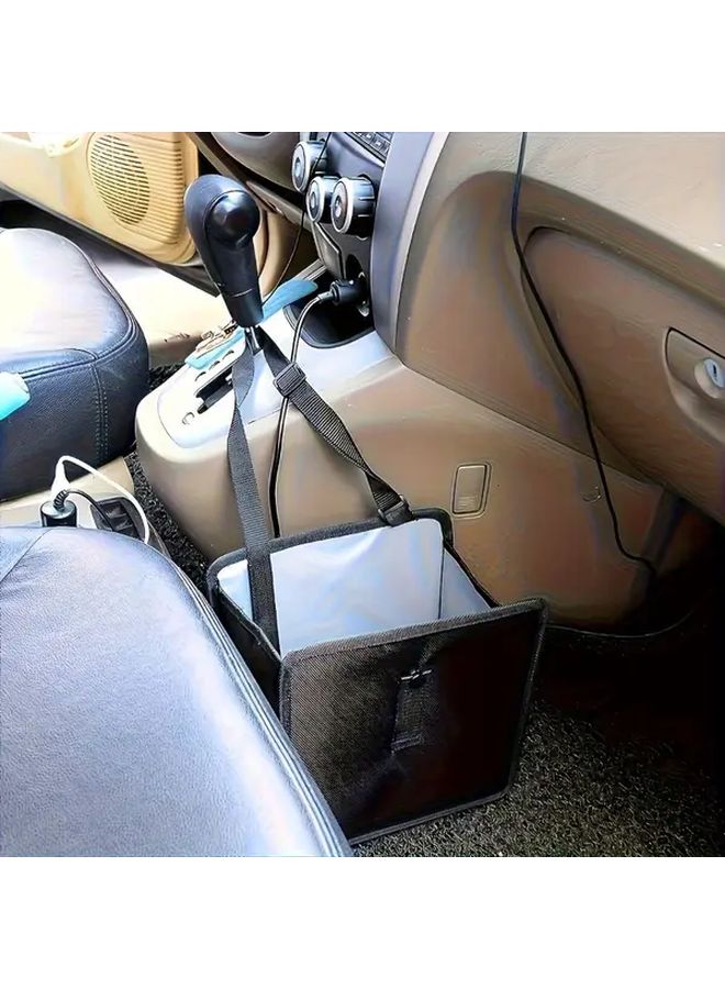Foldable Car Trash Can 3 5L Black for Car Seat Back Organizer Travel Picnic - Image 4
