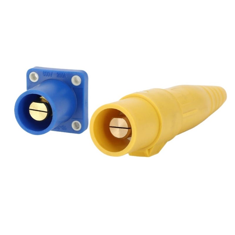 Yellow 02 IP44 Plug Socket Connector 400A Single Core Stage Lighting DC Cabinet Silicon Box Cam Lock - Image 3