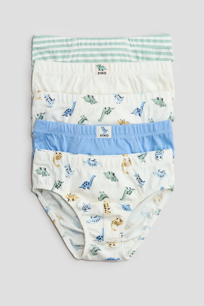 اتش اند ام سروال بريف من القطن للأولاد - عبوة من 5 قطع