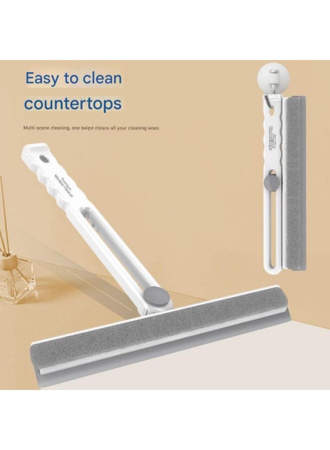 Multifunctional Foldable Glass Wiper Household Window Wiper TPR Soft Rubber Flexible Wiper Head Foldable Space Saving Suitable for Car Windows Table Bottom Gaps Tabletops Floors - Image 4