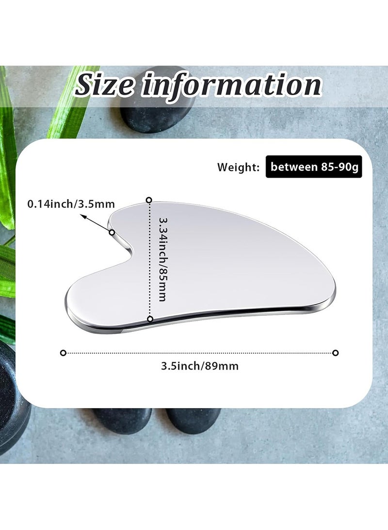 إسكدنيا أدوات الوجه غوا شا المصنوعة من الفولاذ المقاوم للصدأ أداة تجميل غواشا المعدنية للوجه لشد البشرة وتدليك البشرة من غواشا لتدلك بشرة الجسم والعينين والرقبة - Image 2