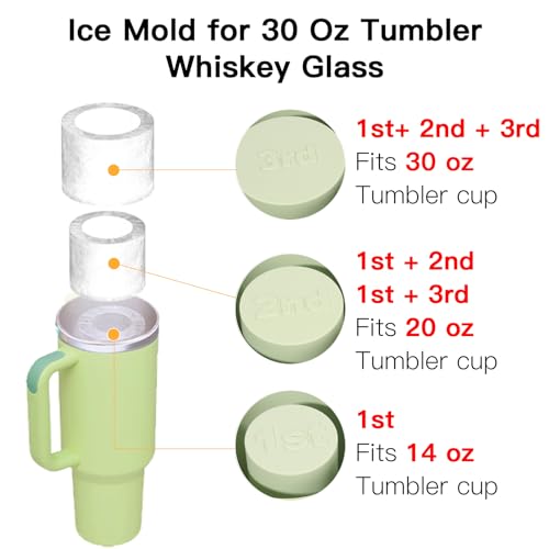 Ukulork Ice Cube Tray for Tumbler Cup 30Oz-40Oz, 3 Pcs Silicone Cylinder Ice Mold with Lid and Bin for Freezer, Easy Fill and Release Ice Maker for Whiskey, Cocktail BPA-Free - Image 3