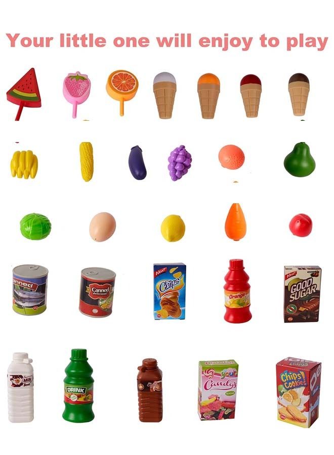 BAYBEE Supermarket Playset For Kids With Various Kitchen Set Accesorries Pretend Play Toys Pretend Role Play Toys Kitchen Playset Shopping Cart Supermarket Playset Toys For Kids 2+ Years Boys Girls - Image 2