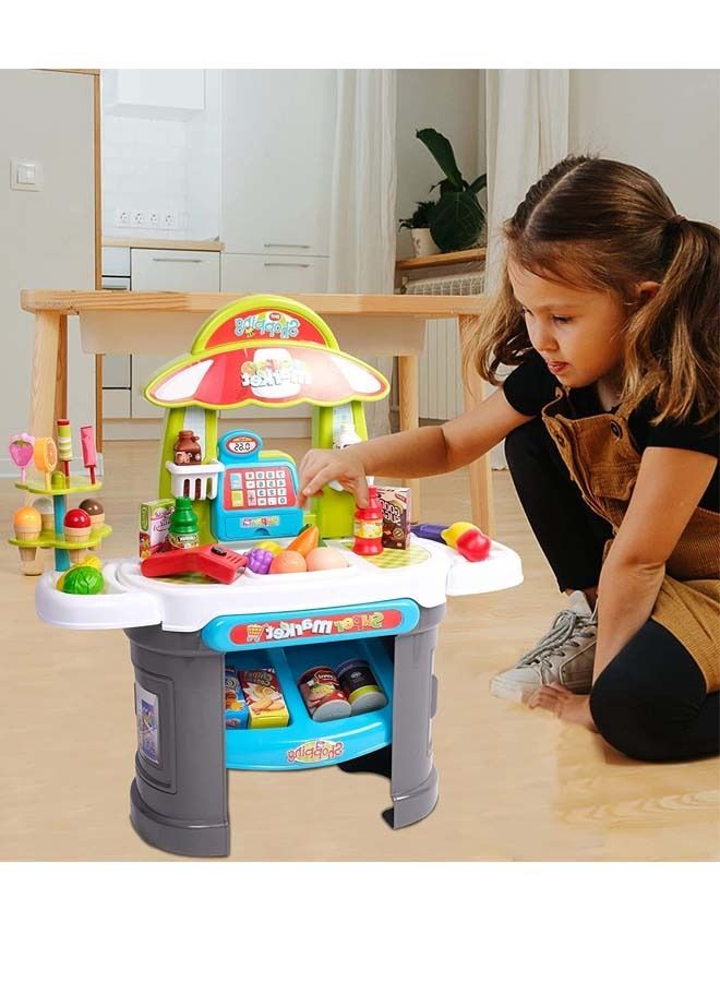 BAYBEE Supermarket Playset For Kids With Various Kitchen Set Accesorries Pretend Play Toys Pretend Role Play Toys Kitchen Playset Shopping Cart Supermarket Playset Toys For Kids 2+ Years Boys Girls - Image 5