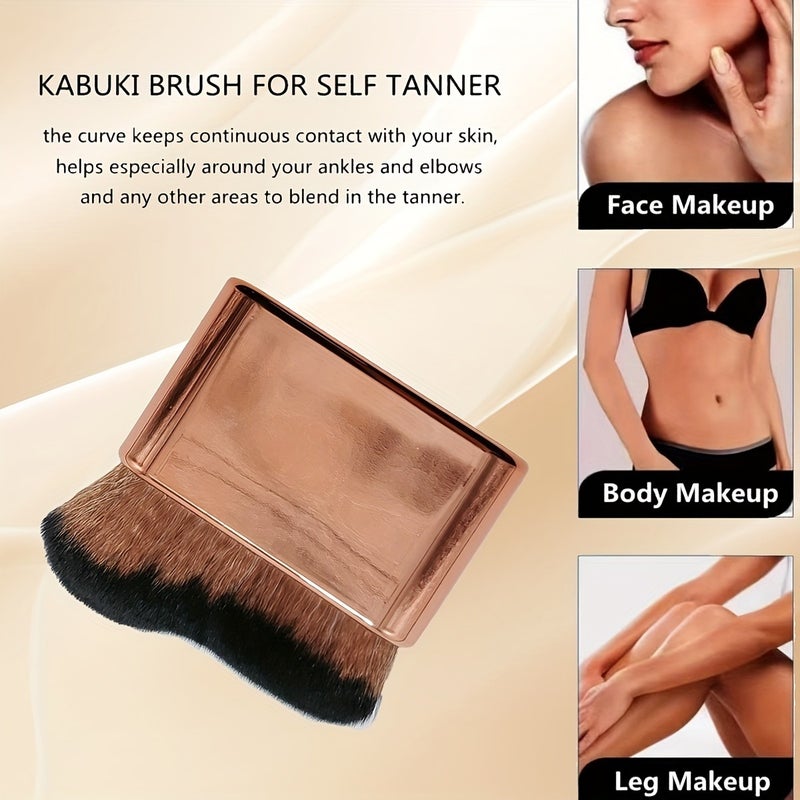 Wave Shape Foundation Brush - Seamless BB Cream & Body Lotion Applicator - No Product  Waste - Image 3
