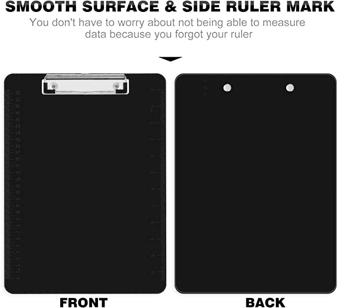 HERKKA 15 Pack Plastic Clipboards - Black, Low Profile A4 Letter Size, 12.5 x 9 Inch - Image 4