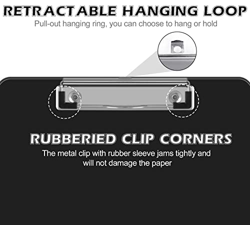 HERKKA 15 Pack Plastic Clipboards - Black, Low Profile A4 Letter Size, 12.5 x 9 Inch - Image 3