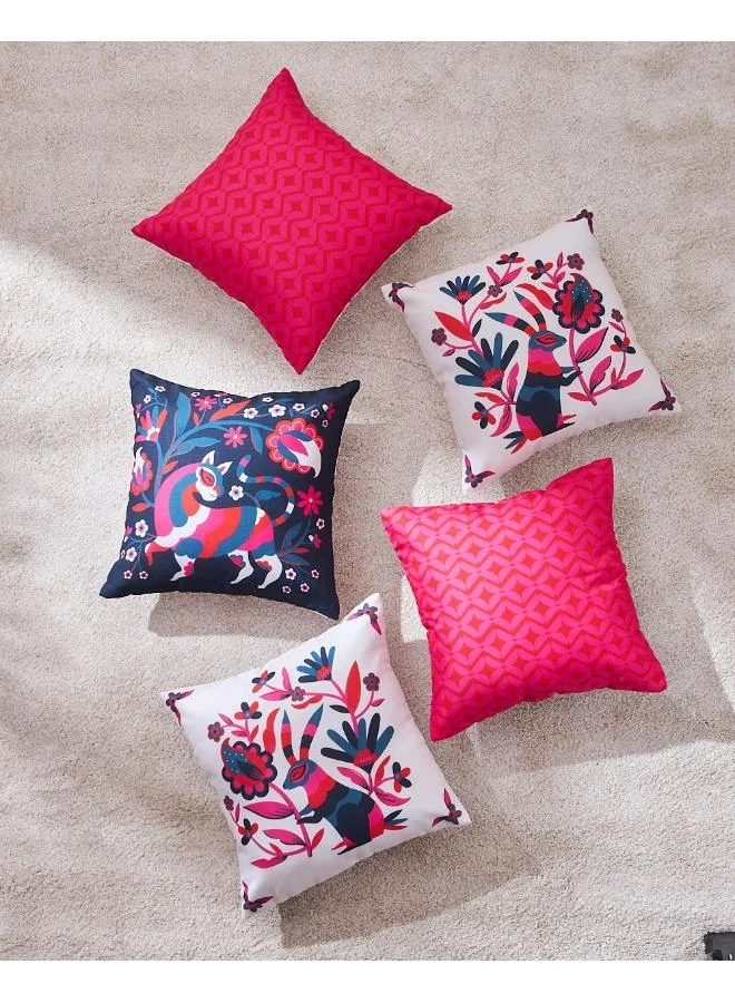 Chumbak Otomi Safari 16" Cushion Cover, Set of 5