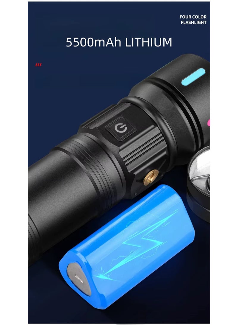 Handheld flashlight with adjustable digital display, zoom feature, counterfeit currency detection feature, and works as a power bank for phones, multi-colored - Image 5