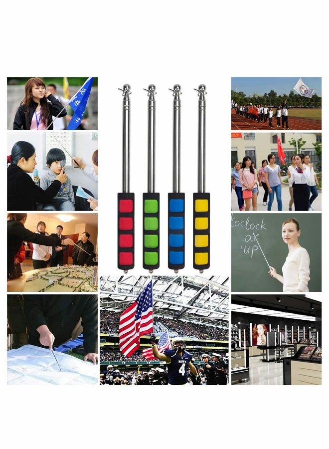 Telescopic Flag Pole, Portable Pole for Camping with Lanyard, 1.6m Poles Stick Tourist Guide Travelling Presentation Pointer 4pcs, Random Color - Image 5