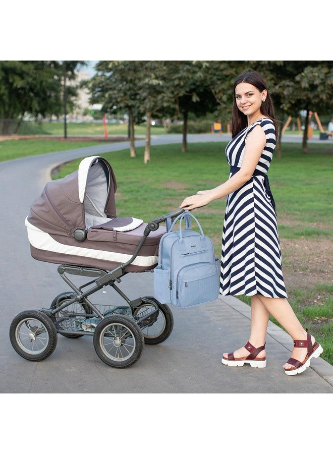 Hap Tim Diaper Bag Backpack, Large Capacity Baby Bag Backpack with Changing Pad,19 Pockets, 2 Stroller Clips, Baby Registry Search, Blue (2252-MLDL) - Image 1