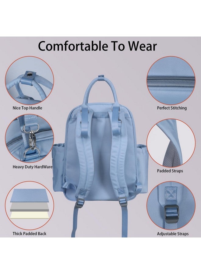 Hap Tim Diaper Bag Backpack, Large Capacity Baby Bag Backpack with Changing Pad,19 Pockets, 2 Stroller Clips, Baby Registry Search, Blue (2252-MLDL) - Image 4