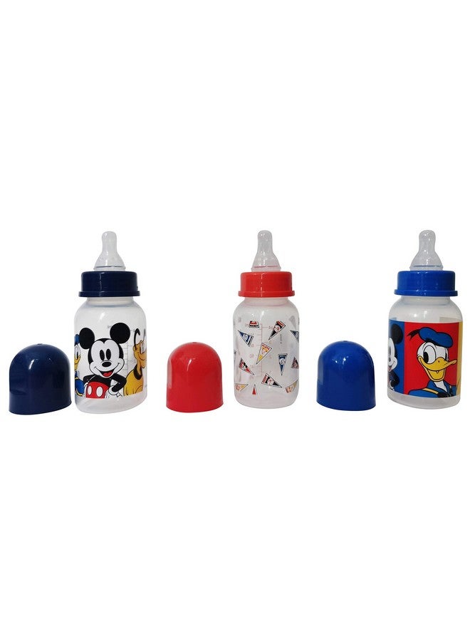 Cudlie Disney Baby Boy Mickey Mouse 5 oz Pack of Three Baby Bottles, Mickey Friends - Image 1