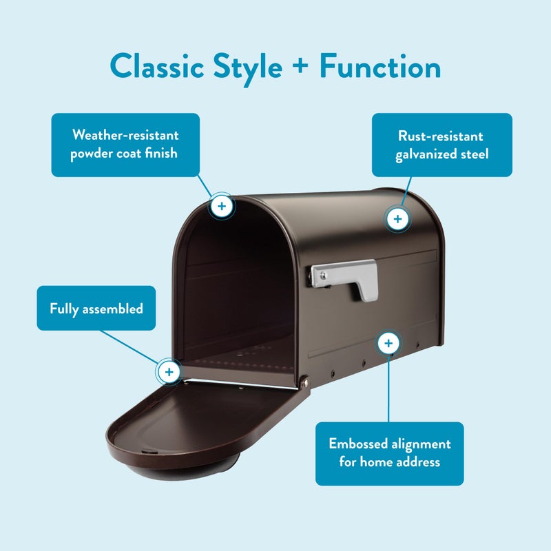 Architectural Mailboxes 8830RZ-10 Winston Post Mount Mailbox, Rubbed Bronze - Image 3