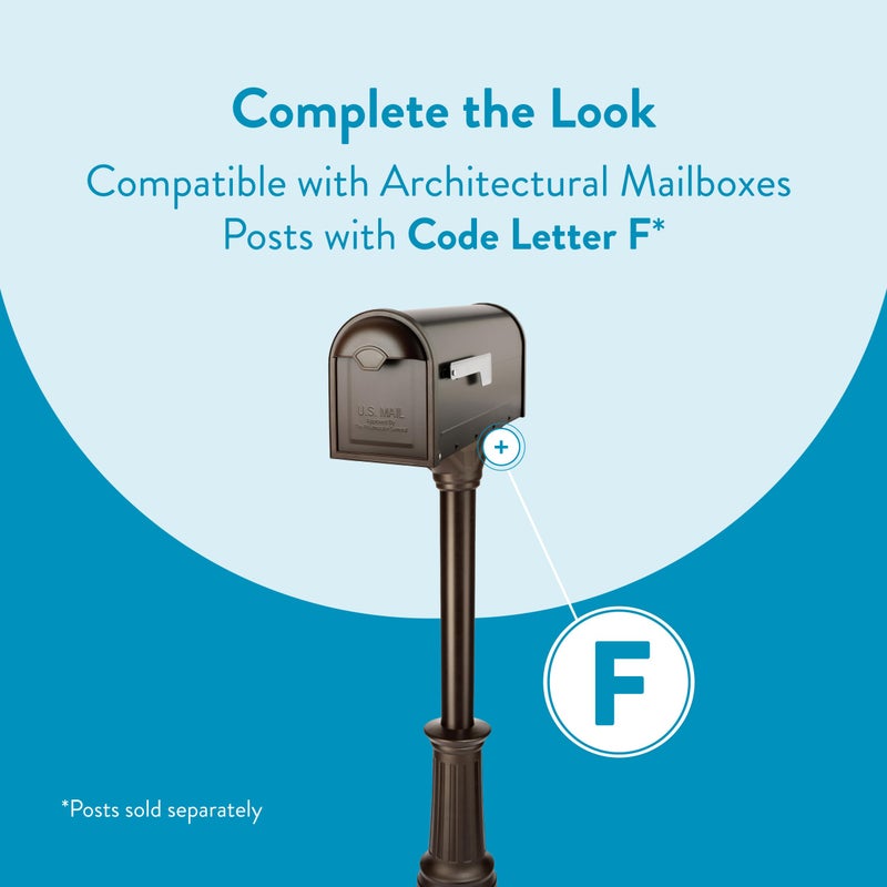 Architectural Mailboxes 8830RZ-10 Winston Post Mount Mailbox, Rubbed Bronze - Image 4