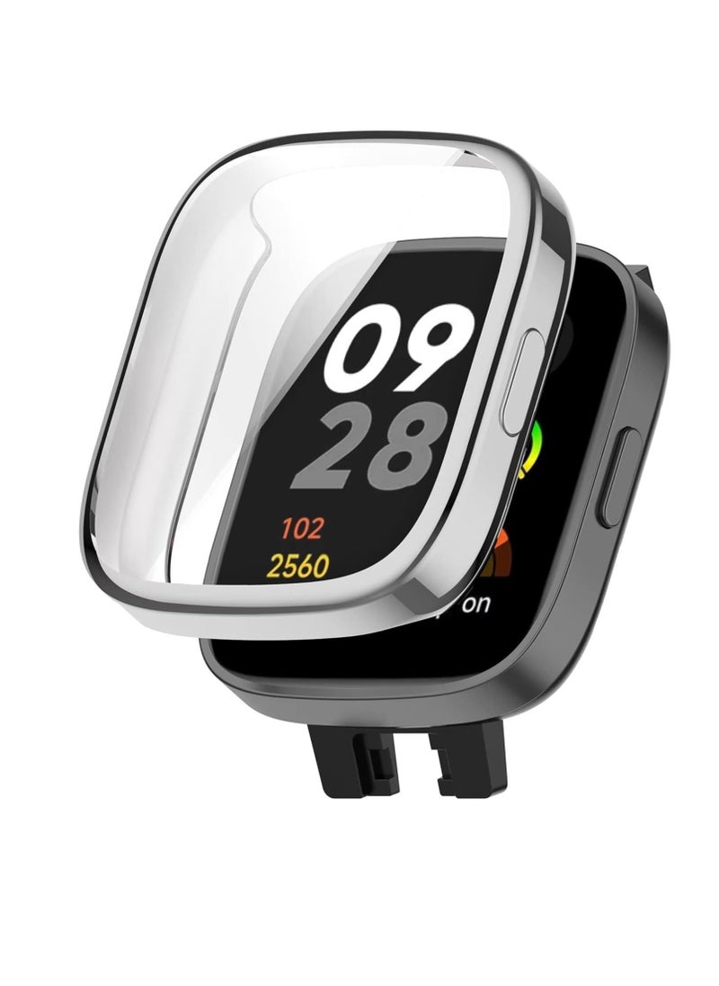 TPU Full Protective Case Cover Compatible with Redmi Watch 3 lite/watch 3 active Smartwatch (Silver)  - Image 2