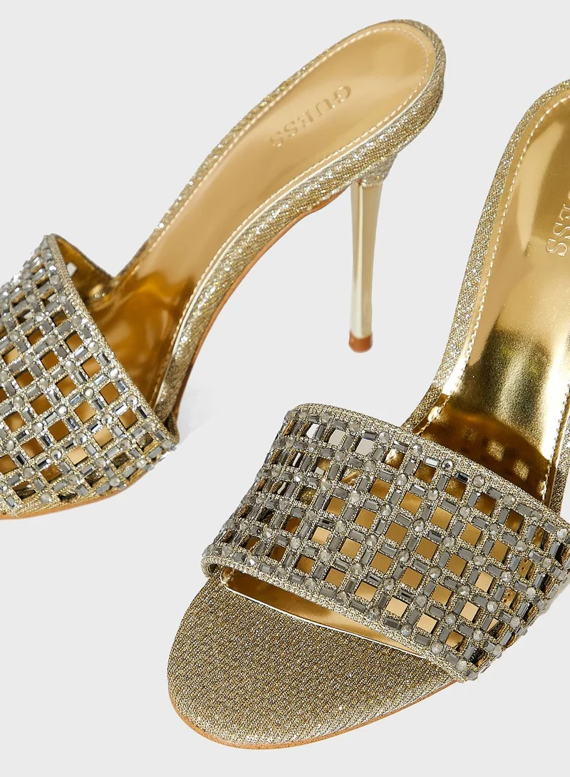 GUESS Mably Studded Heeled Sandals