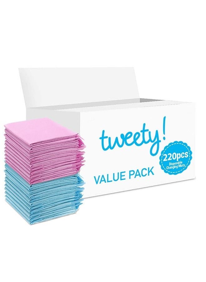 Tweety Disposable Changing Mats, 220 Counts, Soft Waterproof Mat, Portable Leak Proof Changing Mat, New Mom Leak-Proof Under pad, Mattress Table Protector Pad  - Image 1