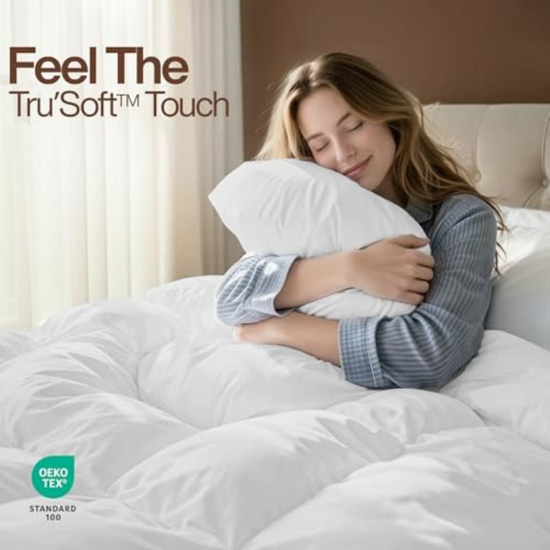 Comforter Duvet Insert - Quilted Comforter with Corner Tabs - Box Stitched Down Alternative Comforter - Image 4