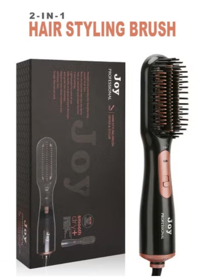 2-in-1 Hair Dryer & Volumizing Styling Brush with Ionic Technology – Hot Air Brush for Straightening, Curling, Smoothing & Fast Drying – Lightweight Anti-Frizz Blow Dryer Brush with Ergonomic Handle – Ideal for All Hair Types, Salon Results at Home - Image 1