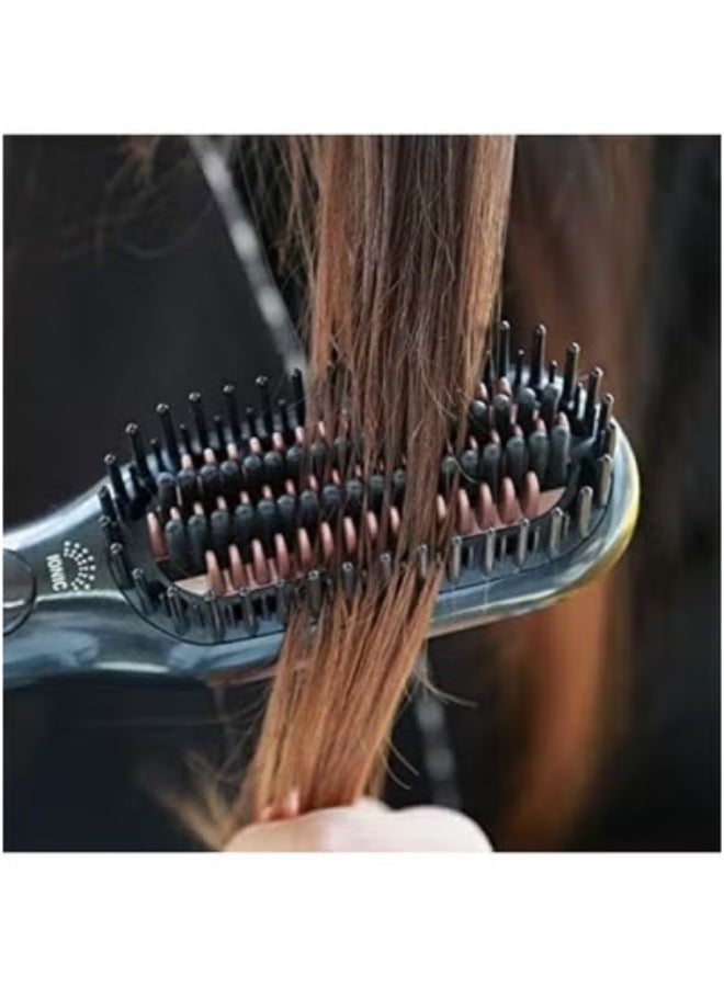 2-in-1 Hair Dryer & Volumizing Styling Brush with Ionic Technology – Hot Air Brush for Straightening, Curling, Smoothing & Fast Drying – Lightweight Anti-Frizz Blow Dryer Brush with Ergonomic Handle – Ideal for All Hair Types, Salon Results at Home - Image 5